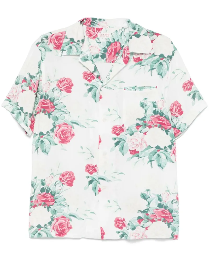 FURSAC Hemd mit Blumen-Print Weiß