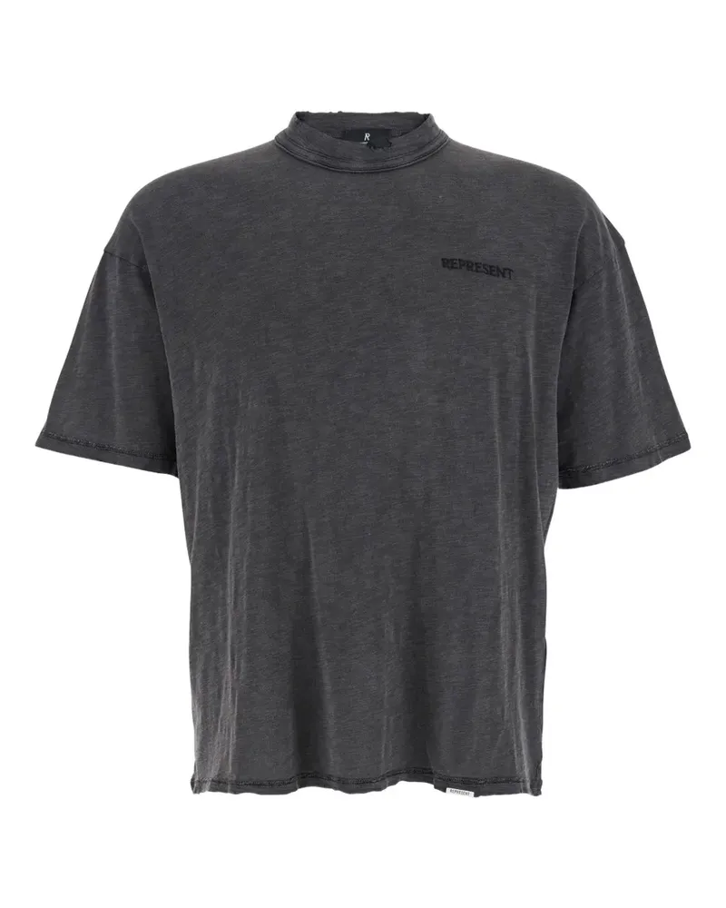 REPRESENT T-Shirt mit Logo-Stickerei - Grau Grau