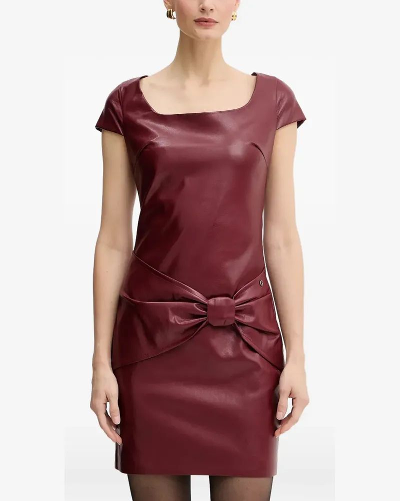 Guess bow squared-neck mini dress - Rot Rot