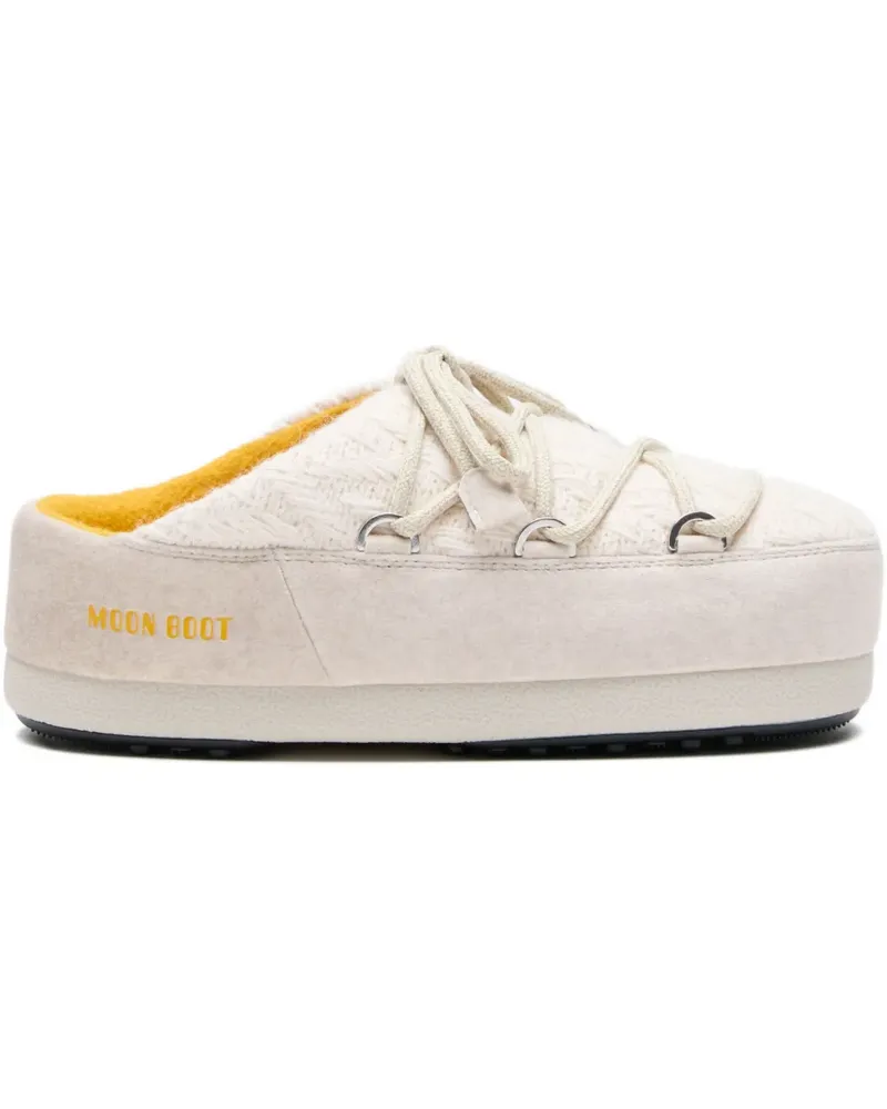Moon Boot x GIR EVX Plateau-Mules mit Zopfmuster - Weiß Weiß