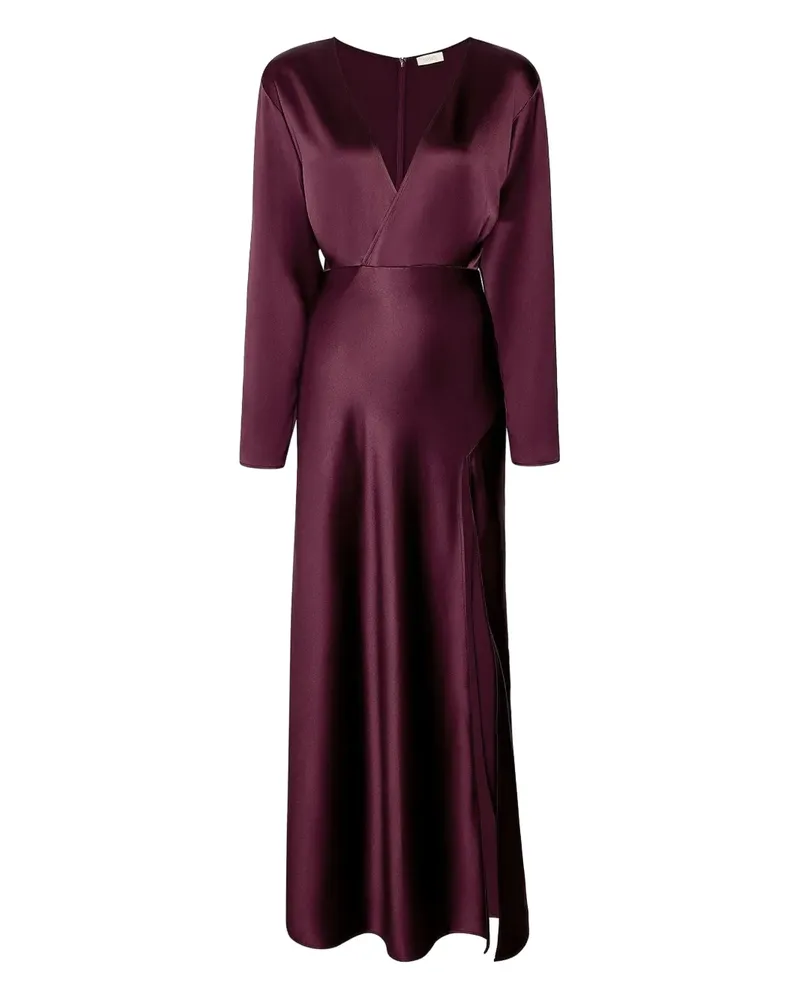 LAPOINTE v-neck side-slit dress - 946 Mulberry 946