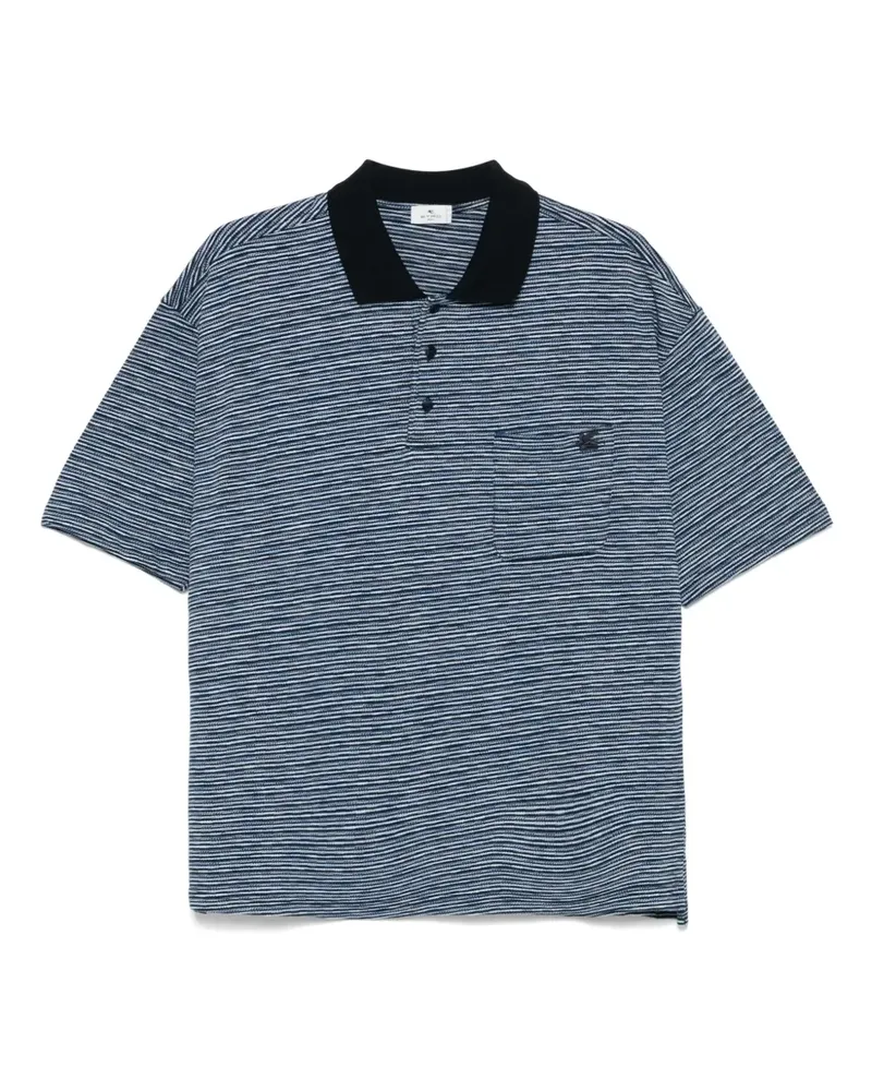 Etro Gestreiftes Poloshirt - Blau Blau