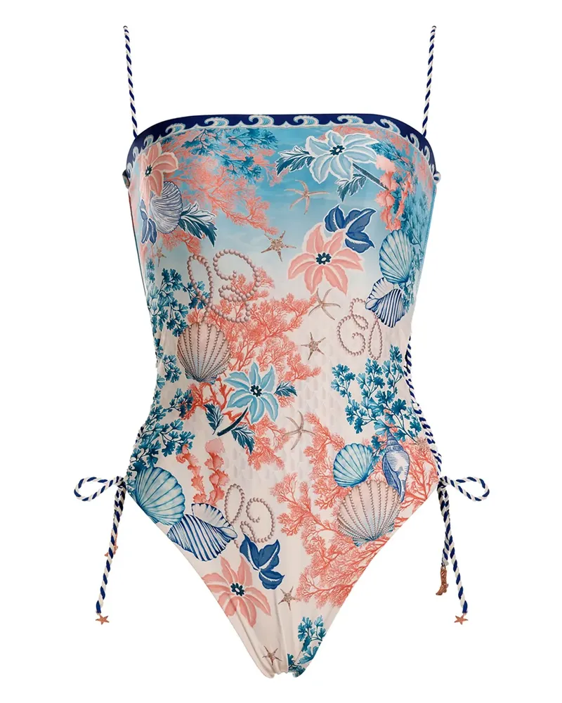 AGUA BENDITA Badeanzug mit Meer-Print - Blau Blau