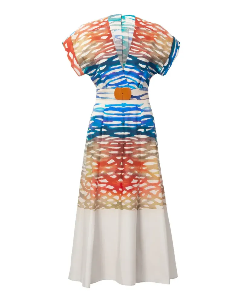 Silvia Tcherassi Sakura belted midi dress - Weiß Weiß