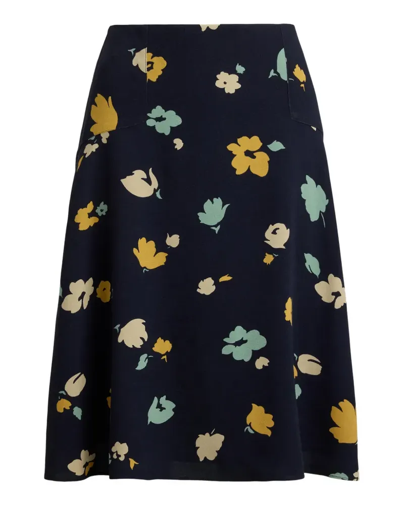 Ralph Lauren Ausgestellter Midirock mit Blumenprint - Blau Blau
