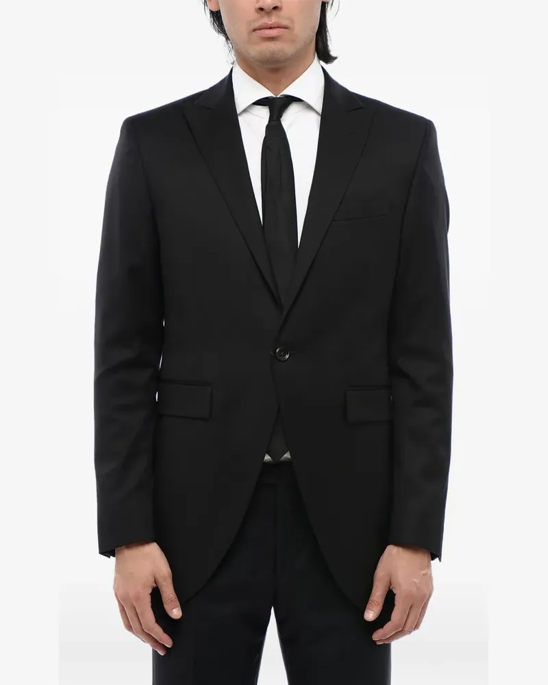 Corneliani peak-lapel single-breasted jacket - Schwarz Schwarz