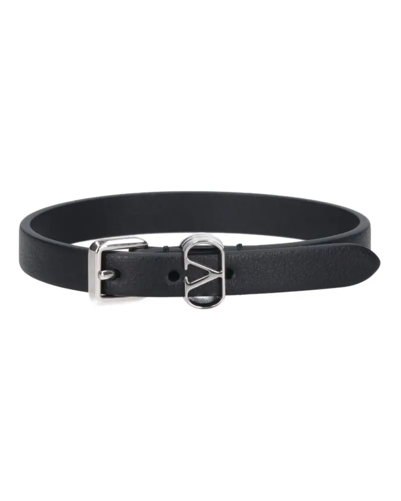Valentino Garavani Ovalette v-logo bracelet - Schwarz Schwarz