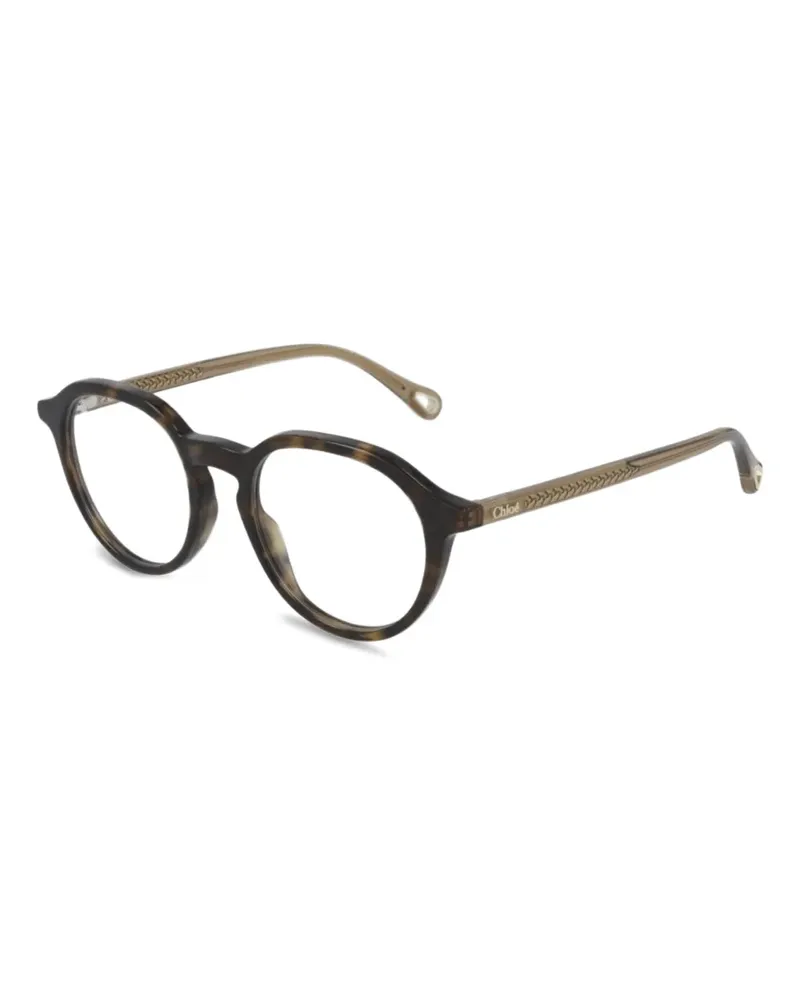 Chloé Runde Brille in Schildpattoptik - Braun Braun