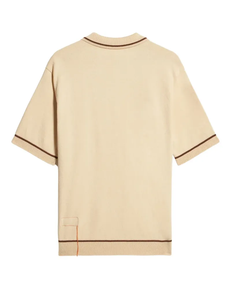 Fortela Herrison contrast-trim pocket polo shirt - Nude Nude
