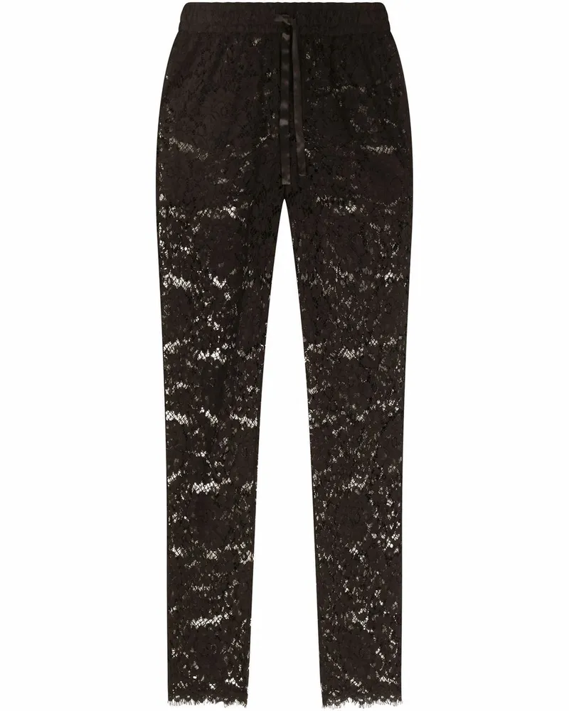 Dolce & Gabbana Jogginghose mit Spitzendetail - Schwarz Schwarz