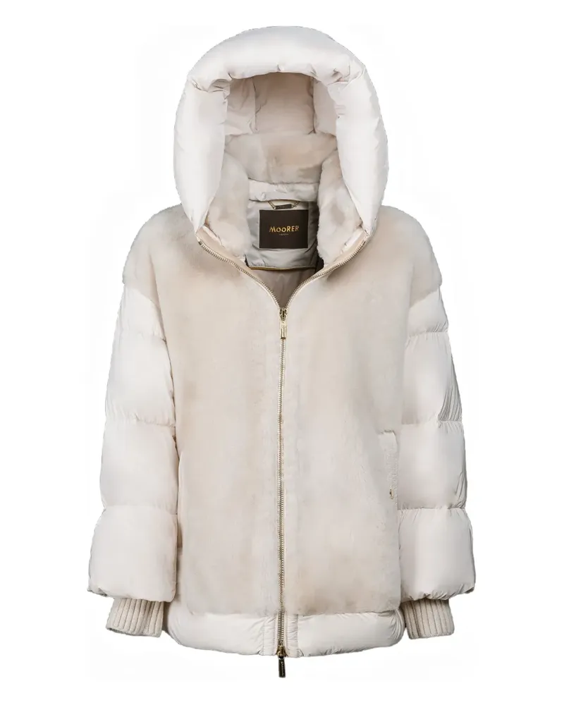 MOORER Jacke mit Shearling-Einsatz - Nude Nude