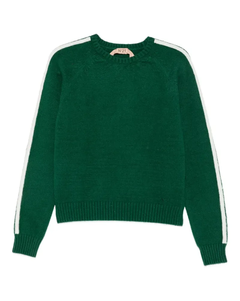 N° 21 side-stripe raglan-sleeve sweater - Grün Grün