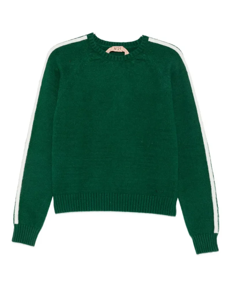 N° 21 side-stripe raglan-sleeve sweater - Grün Grün