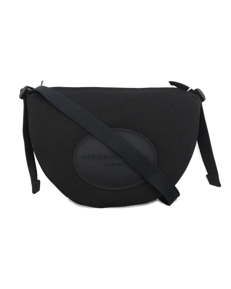 Alexander Wang Mittelgroße Schultertasche mit Logo-Schild - Schwarz Schwarz