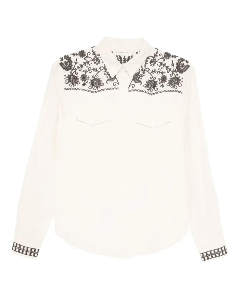 MAISON HOTEL embroidered shirt - Nude Nude