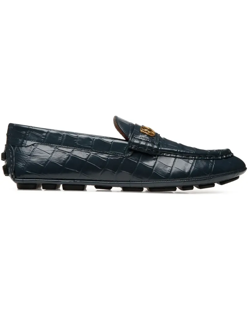 Bally Loafer mit Kroko-Prägung - Blau Blau