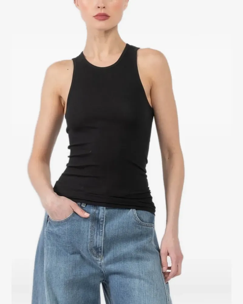 tibi ribbed racerback top - Schwarz Schwarz