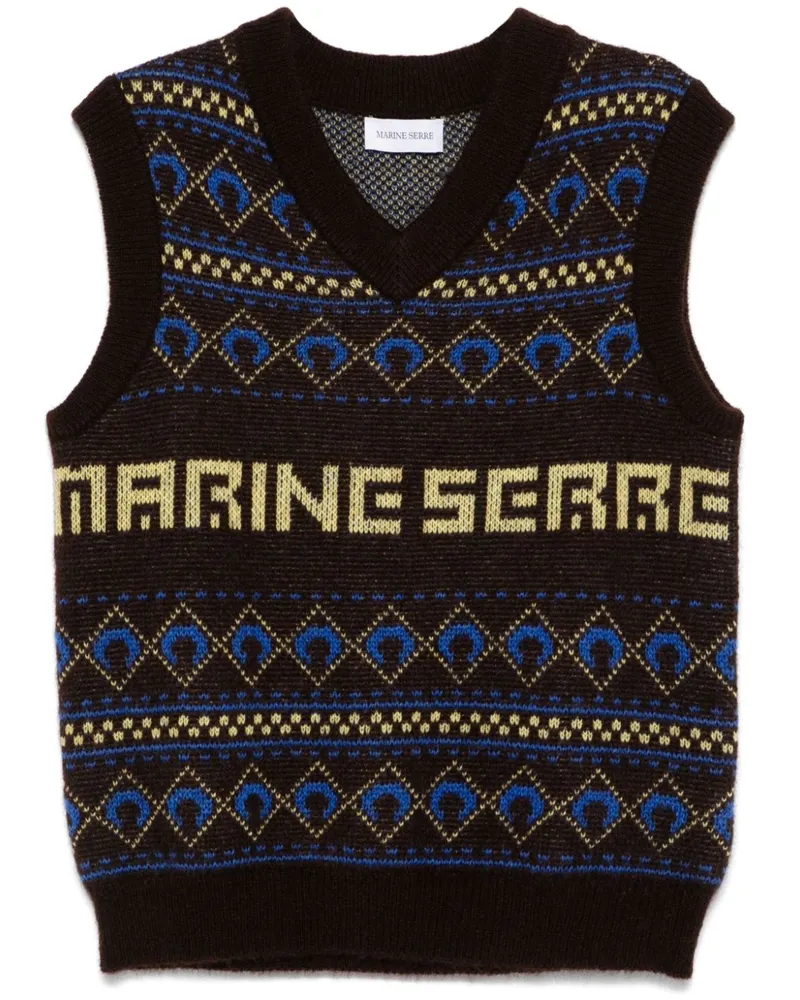 Marine Serre Pullunder mit Jacquard - Braun Braun