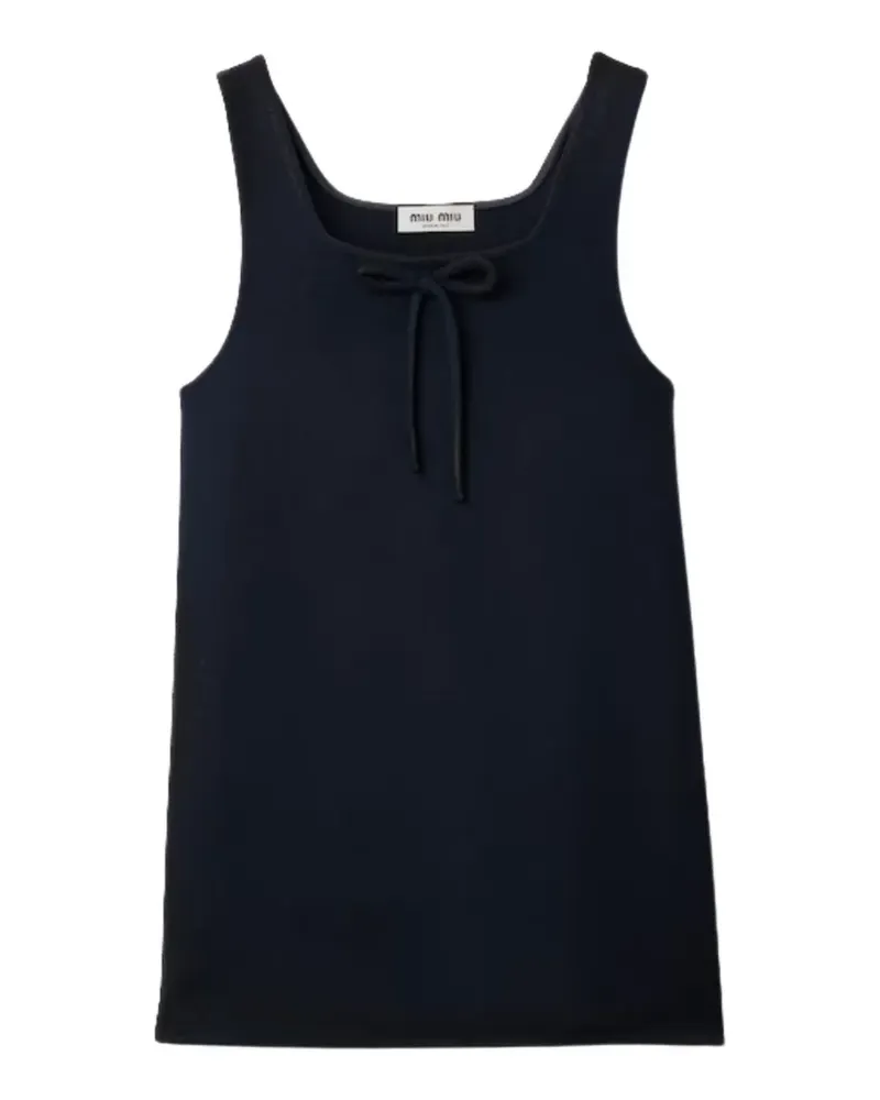 Miu Miu Gewachstes Wollkleid - Blau Blau