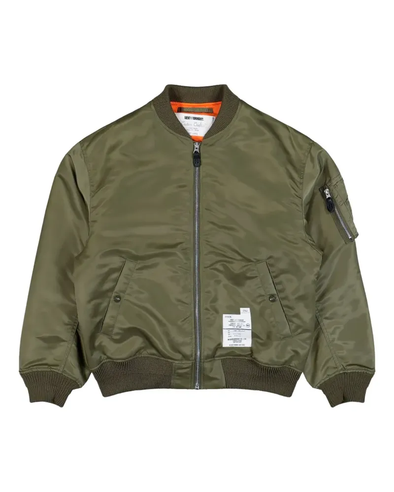 Neighborhood patched flight jacket - Grün Grün