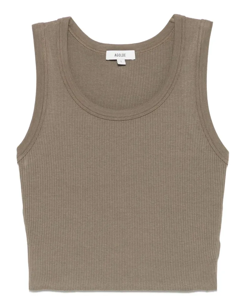 AGOLDE Geripptes Trägershirt - Grün Grün