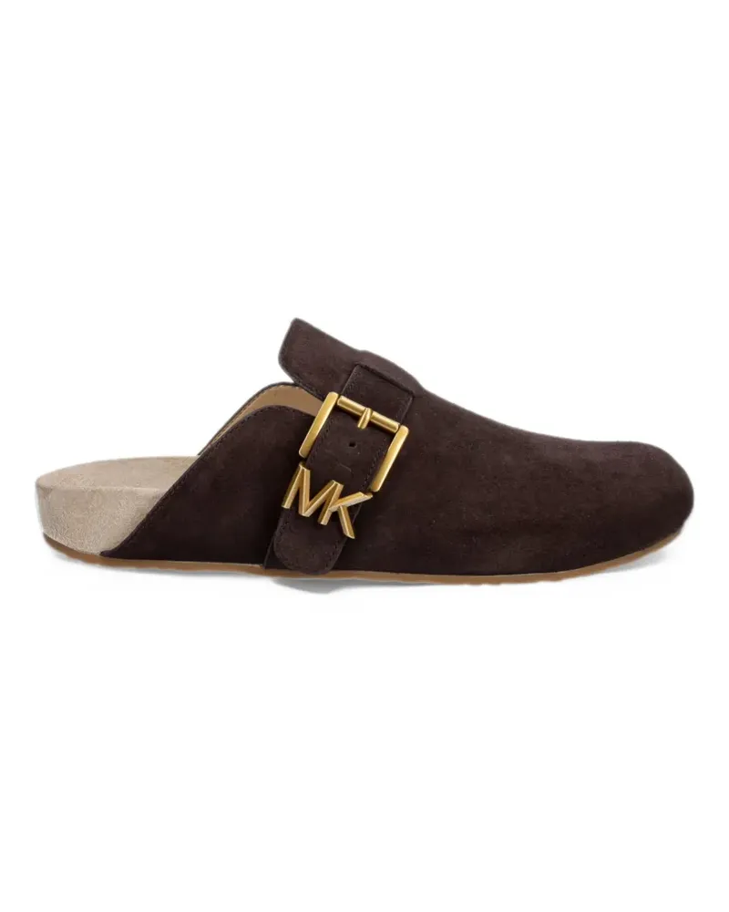Michael Kors buckle-fastening logo-plaque mules - Braun Braun