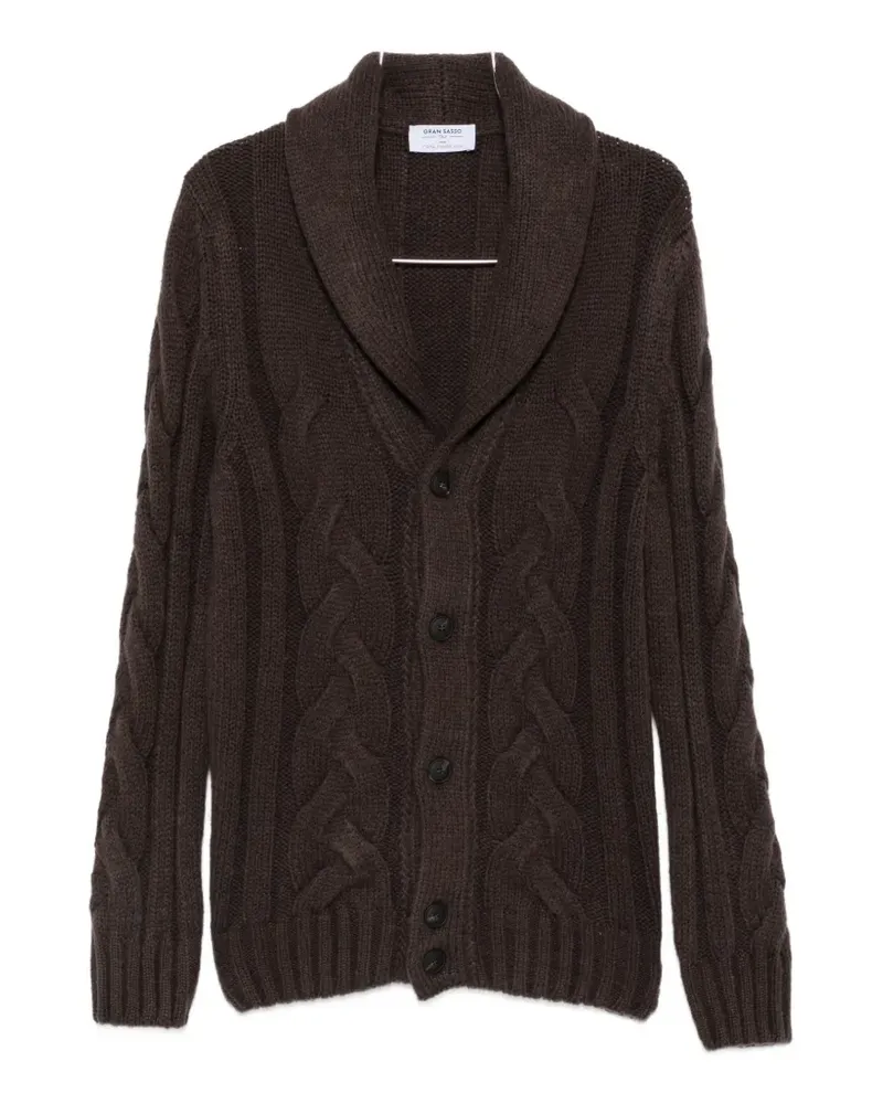Gran Sasso cable-knit shawl-collar cardigan - Braun Braun