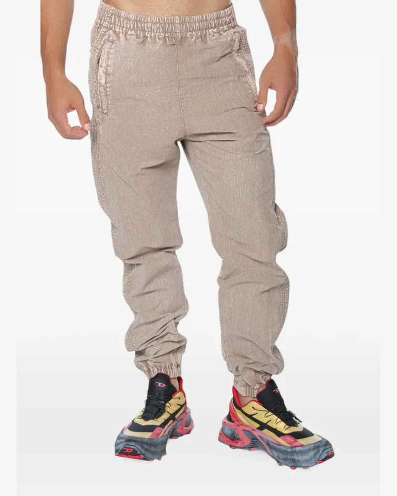 Diesel washed nylon pants with side bands - Nude Nude