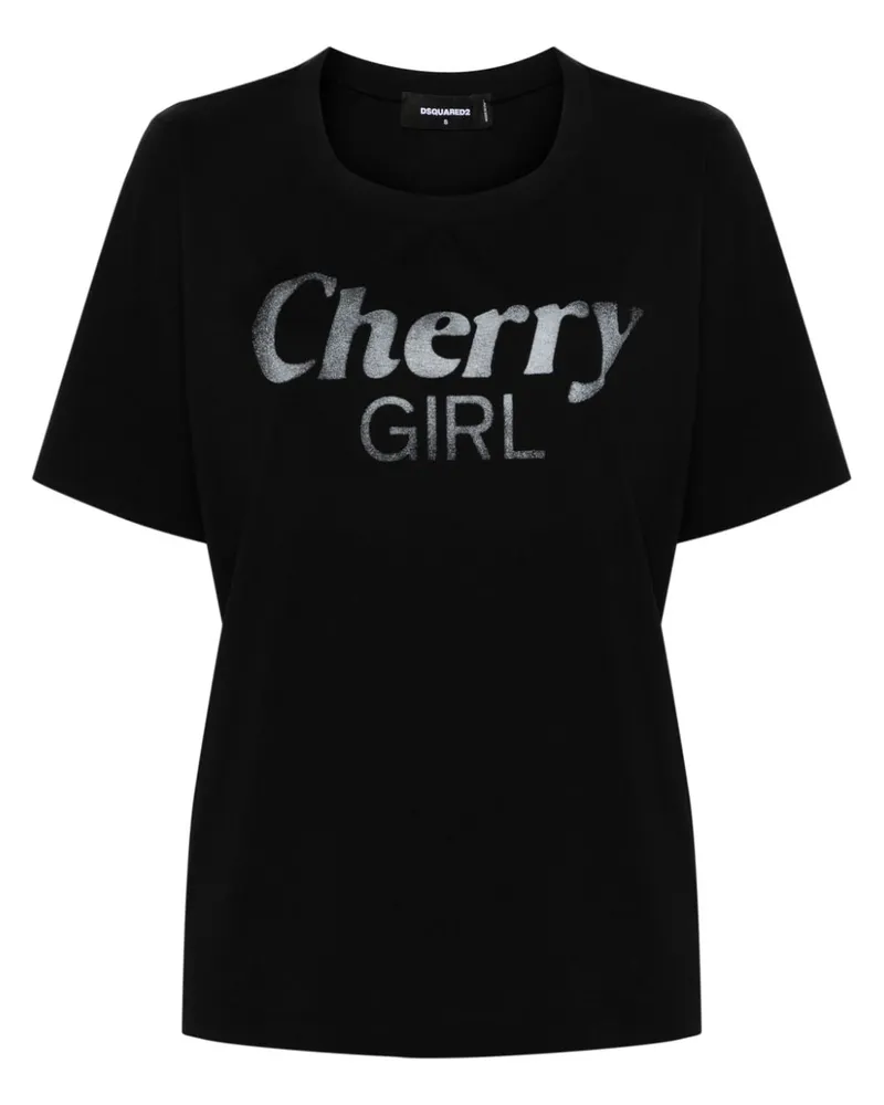 Dsquared2 Cherry Girl T-Shirt Schwarz