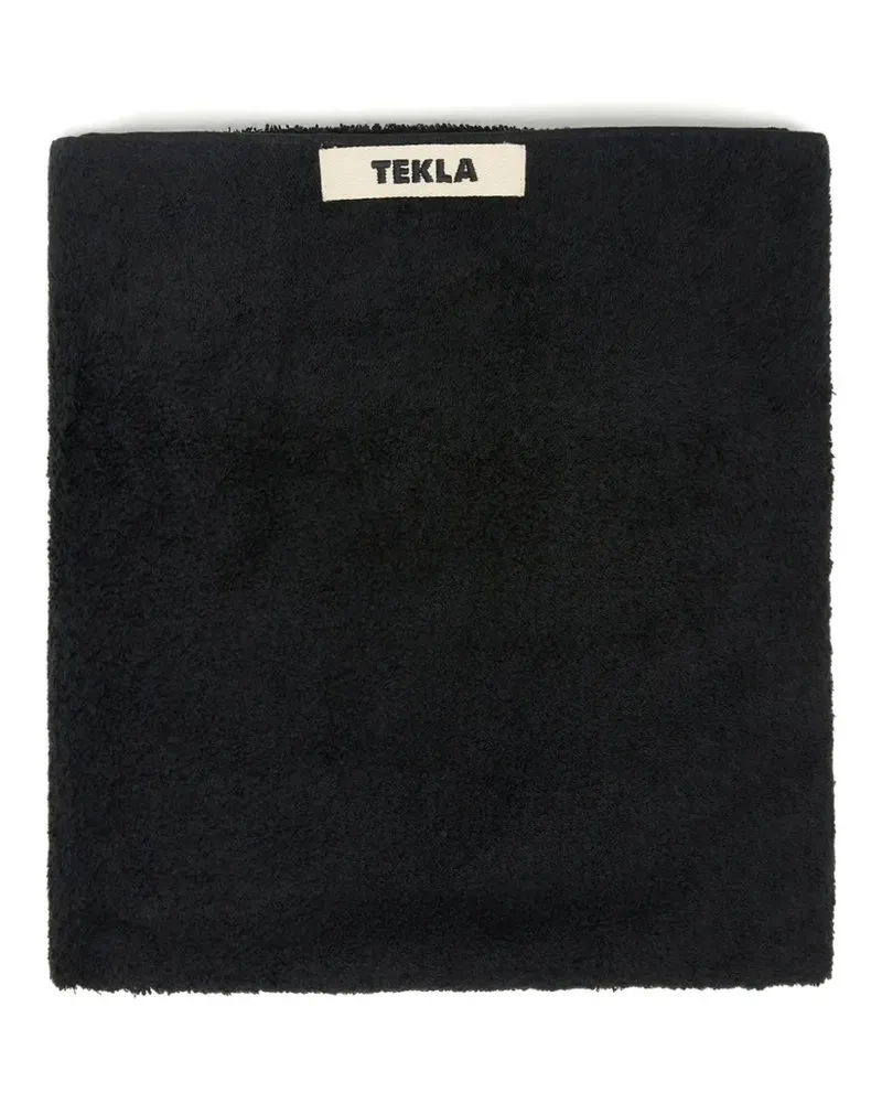 TEKLA logo-patch bath towel (140cm x 70cm) - Schwarz Schwarz