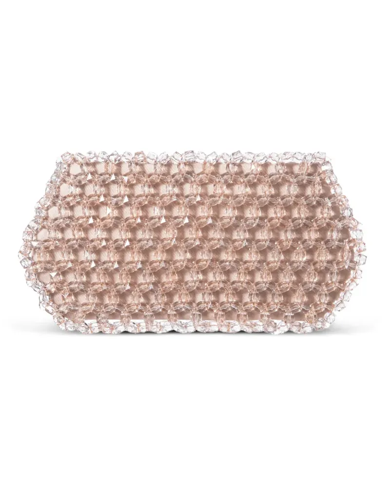 0711 Lizzie bead-embellished clutch bag - Rosa Rosa