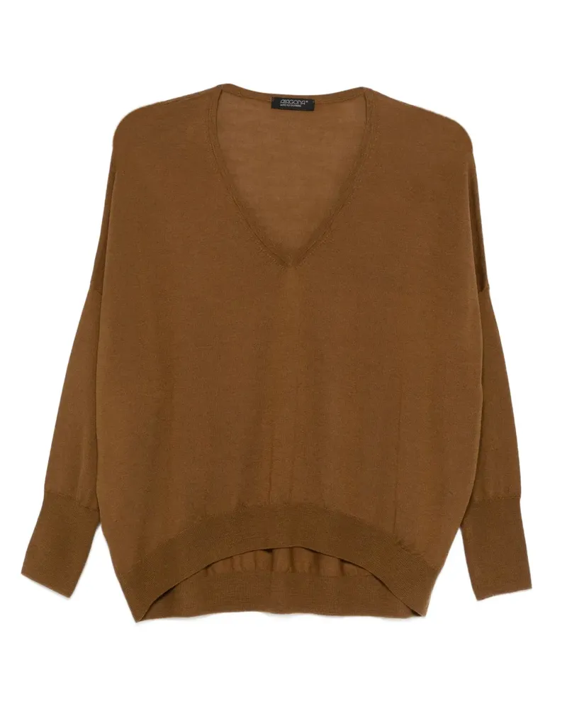 ARAGONA Pullover mit V-Ausschnitt - Braun Braun