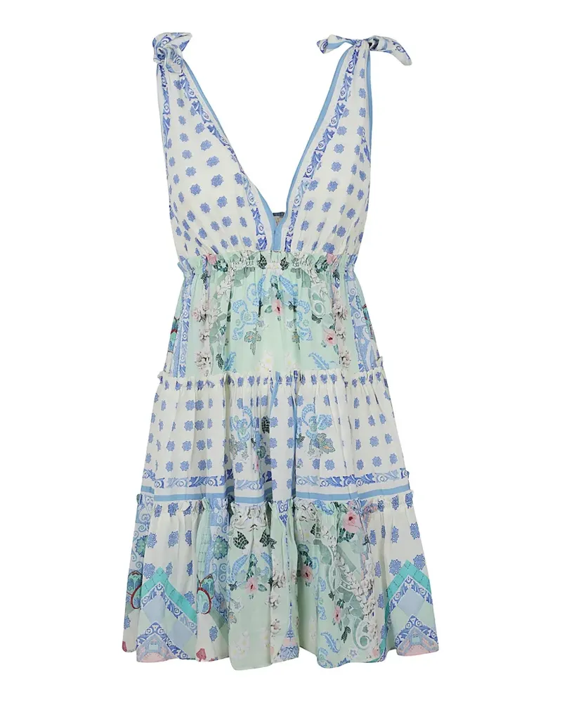 Camilla floral-print tiered dress - Nude Nude