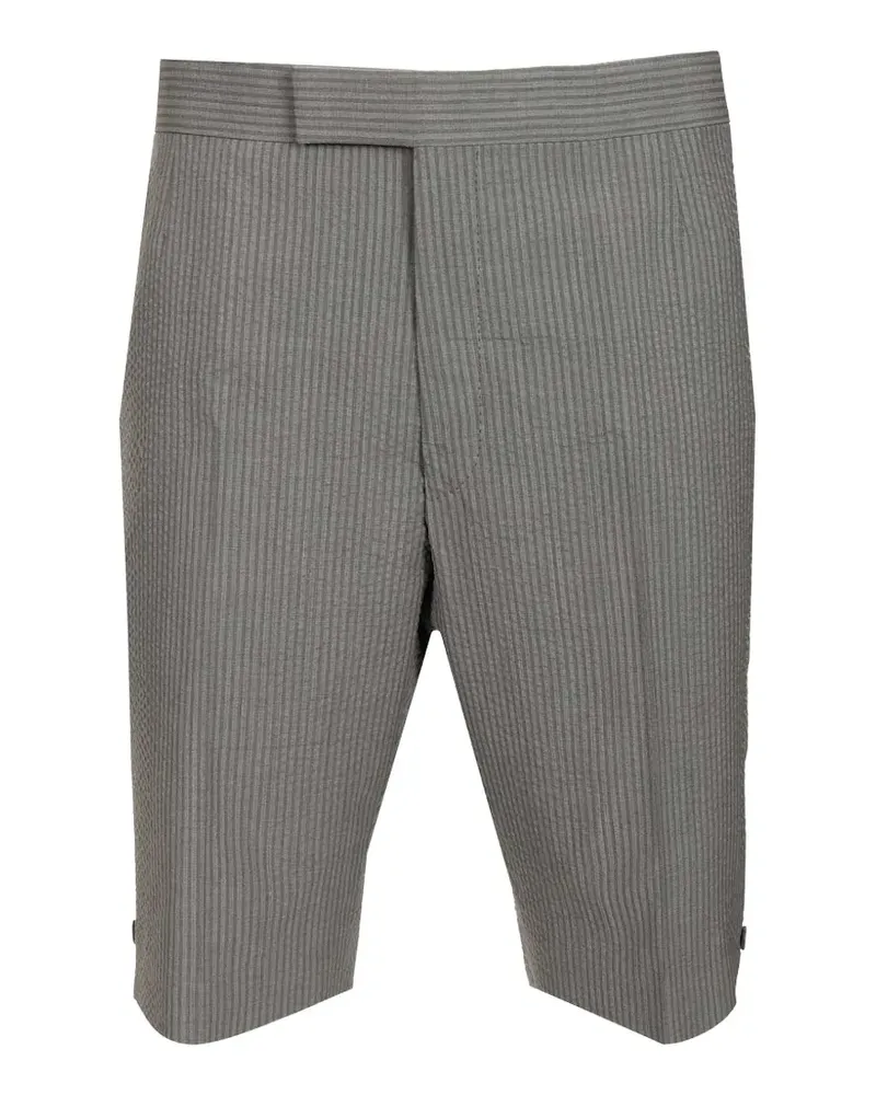 Thom Browne seersucker tab closure bermuda shorts - Grau Grau