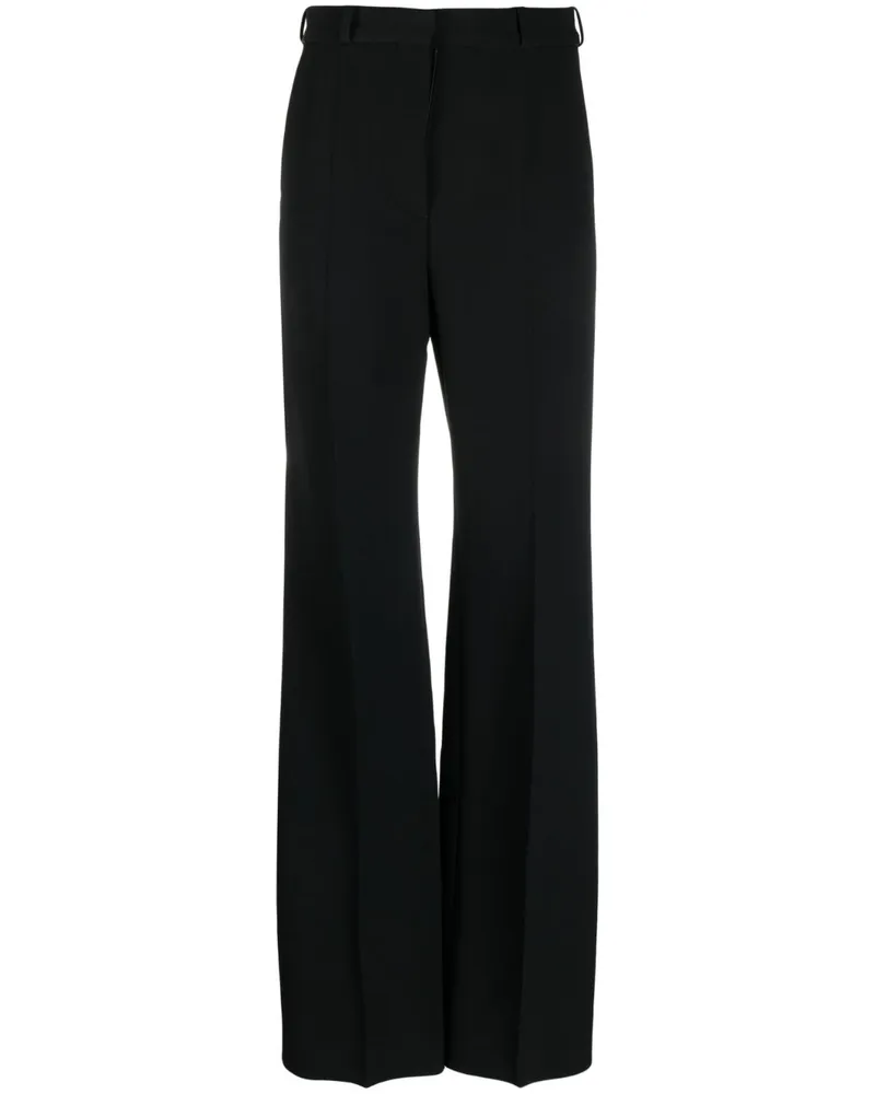 DEL CORE Ausgestellte High-Waist-Hose - Schwarz Schwarz