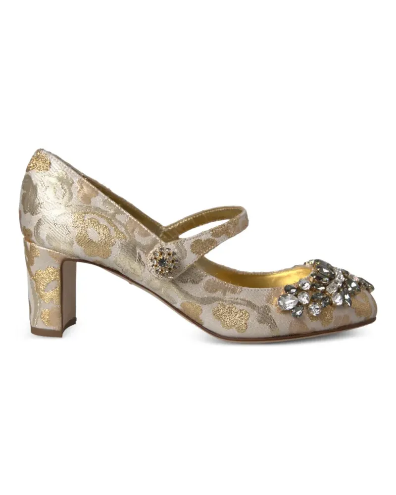 Dolce & Gabbana Mary Janes mit Kristallen - Gold Gold