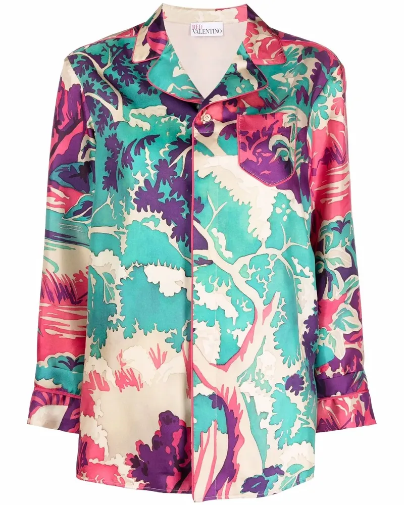 RED Valentino Seidenhemd im Pyjama-Stil - Grün Grün