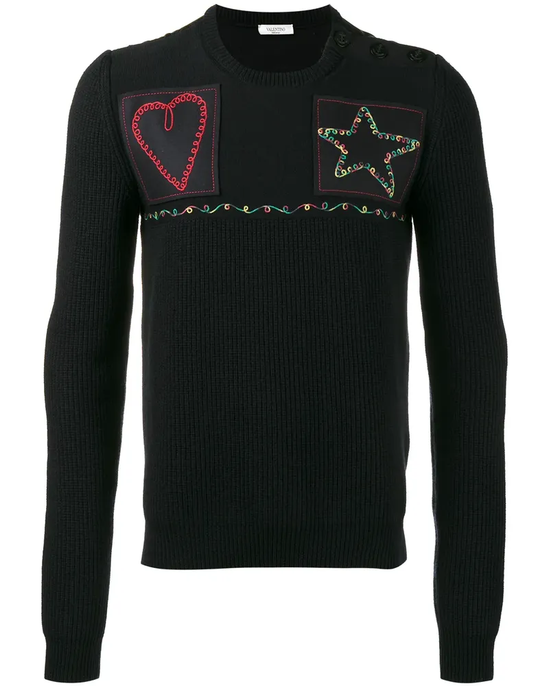 Valentino Garavani Strickpullover mit Patches - Blau Blau