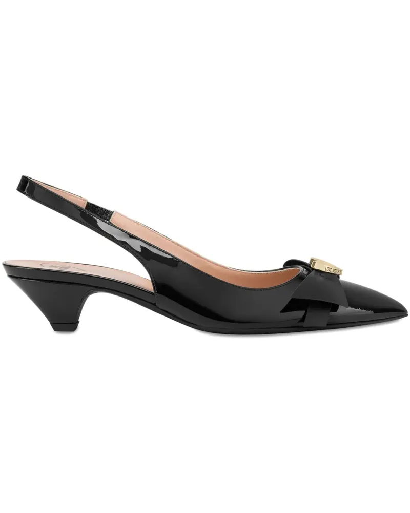 Moschino 35mm bow-detail slingback pumps - Schwarz Schwarz