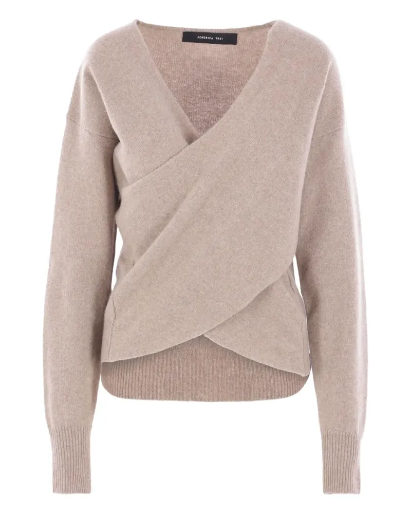 Federica Tosi Gewickelter Pullover mit V-Ausschnitt - Nude Nude