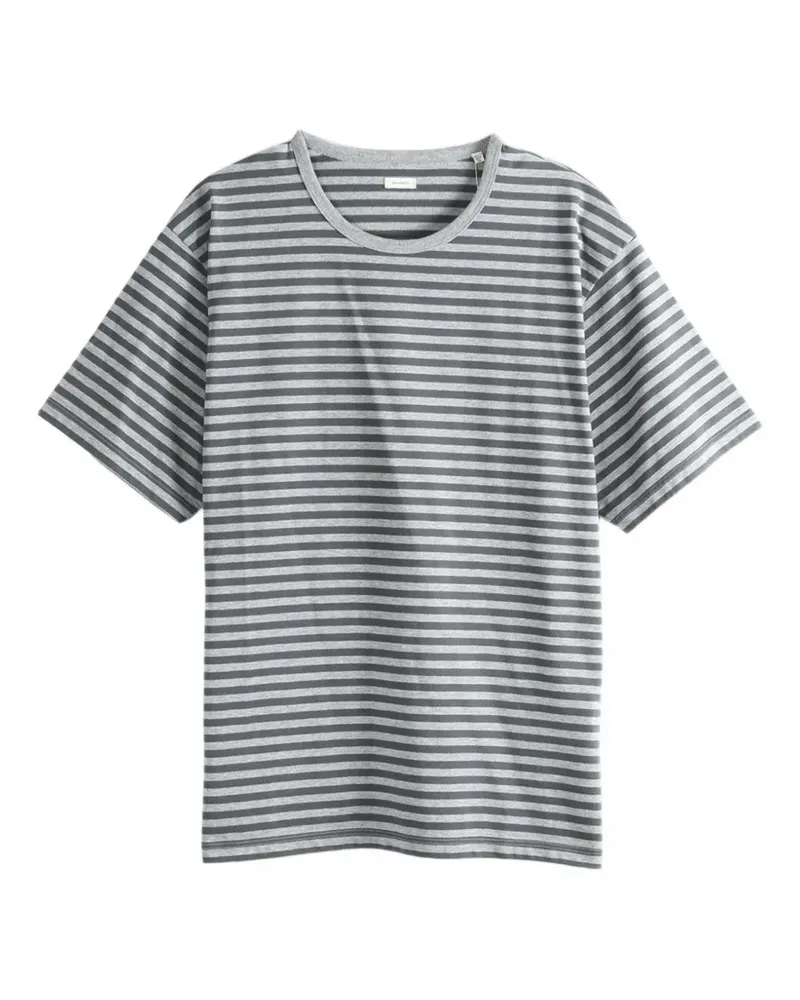 nanamica striped short-sleeve T-shirt - Grau Grau
