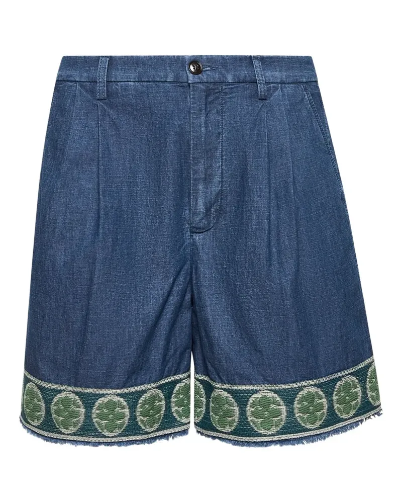 Valentino Garavani Jeans-Bermudas mit Jacquard-Saum - Blau Blau
