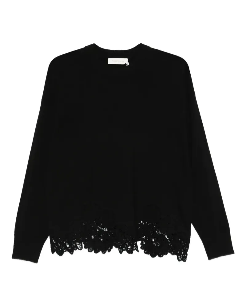 Zimmermann Luna Pullover mit Spitzenbesatz - Schwarz Schwarz