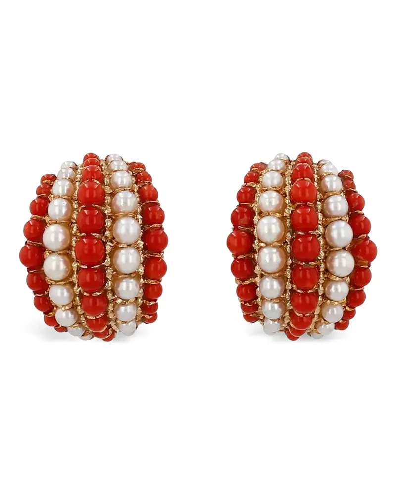 Van Cleef & Arpels 1962 Twist coral and pearl earrings - Gold Gold