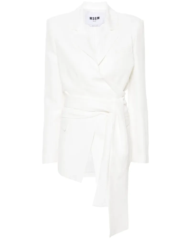 MSGM Blazer mit Schleife - Weiß Weiß