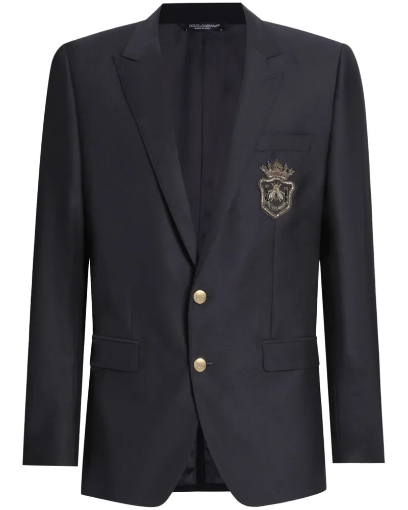 Dolce & Gabbana Sakko mit Logo-Applikation - Blau Blau