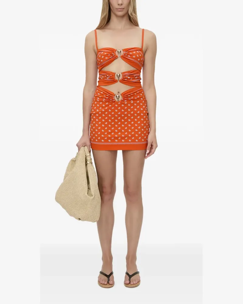 Christopher Esber Bandana Orbit Minikleid - Orange Orange