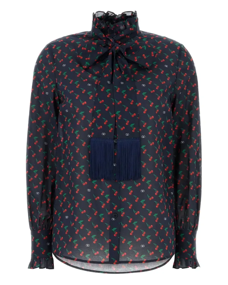 Valentino Garavani Hemd mit Kirschen-Print - Blau Blau