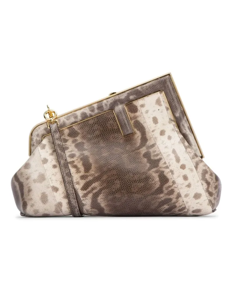 Fendi Kleine  First Clutch - Braun Braun