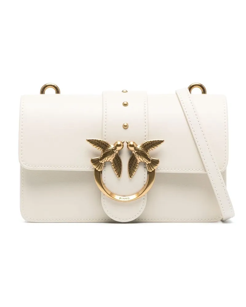 Pinko Schultertasche mit Love Birds-Schnalle - Weiß Weiß